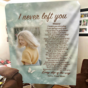 I Never Left You Blanket, Custom Photo Blanket, Memorial Blankets For Gift