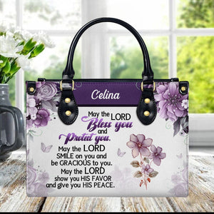 May The Lord Bless You And Protect You-Personalized Leather Handbag
