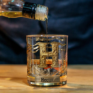 Personalized Alphabet Initial Whiskey Glass