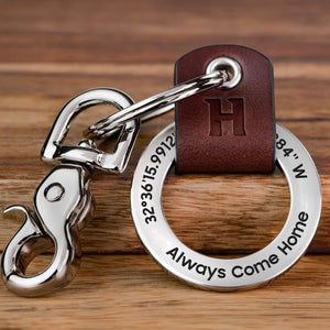 Always Come Home - Personalized Coordinates Keychain