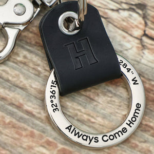 Always Come Home - Personalized Coordinates Keychain