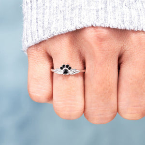 "Angel's Companion"-Paw Wing Ring My Four Legged Angel Is Always Near By