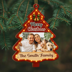 Merry Christmas Personalized Tree Wood Ornament