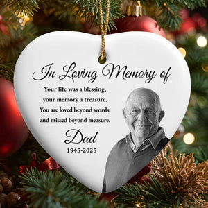 In Loving Memory Of Your Life Was A Blessing, Personalized Ceramic Ornament, Gift For Bereaved Family