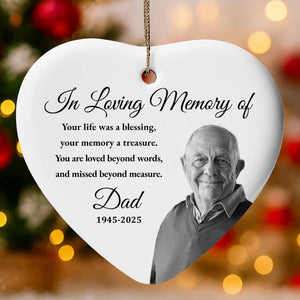 In Loving Memory Of Your Life Was A Blessing, Personalized Ceramic Ornament, Gift For Bereaved Family