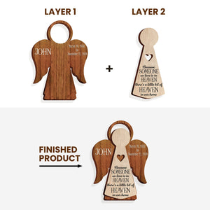 Memorial Angel 2-Layer Wooden Plaque Personalized Sympathy Gifts