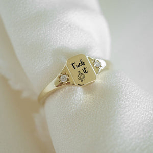 Personalized Birthstone Square Ring
