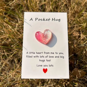 Pocket Hug Heart Token with Inspirational Greeting Card,Ideal Gift for Mother's Day