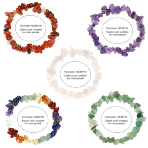 Natural chakra bracelet ,Colored bead bracelet ,Crystal stone piece elastic