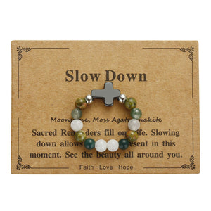 Elastic stone cross ring, angel stone combination copper bead ring