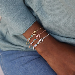 Ties of the Heart - Personalized Adjustable Birthstone Bracelet