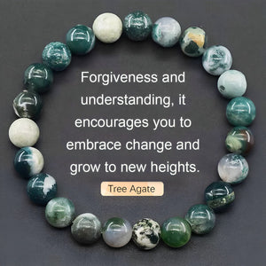 Natural Stone Agate Crystal Beaded Bracelet, Tiger Eye Stone Bracelet