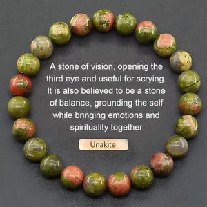 Natural Stone Agate Crystal Beaded Bracelet, Tiger Eye Stone Bracelet