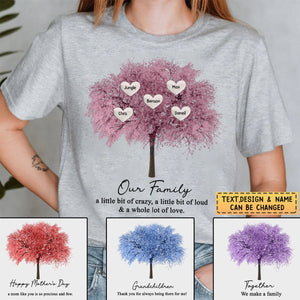 Personalized Family Tree Of Life With Heart Names Pure Cotton T-Shirt