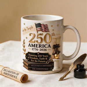 America 250th Anniversary Patriotic Coffee Cup β Personalized History Teacher Mom Mug
