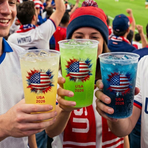 Country Flags Soccer Ball Personalized Frosted Cups