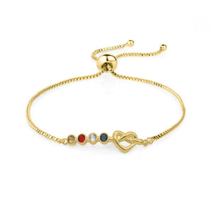 Ties of the Heart - Personalized Adjustable Birthstone Bracelet