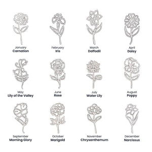 No Rain No Flowers,Never Forget That I Love You - Personalized Birth Flower Name Necklace