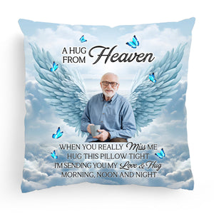 Memorial Personalized Pillow - Custom Photo A Hug From Heaven