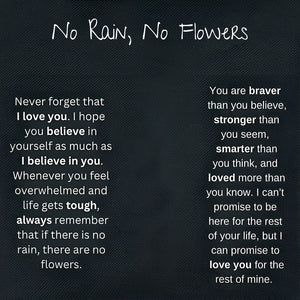 No Rain No Flowers,Never Forget That I Love You - Personalized Birth Flower Name Necklace