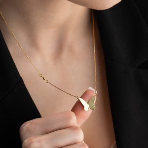 Personalized Butterfly Initial Birthstone Necklace