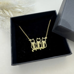 Dainty Cat Name Necklace, Minimalist Necklace, Cat Lovers Gift,Mothers Day Gift