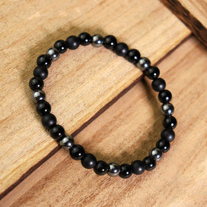 Triple protection bracelet, agate gold obsidian bracelet - Healing crystal bracelet