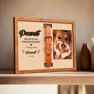 Personalized Dog Memorial Wood Frame With Collar Holder, Memorial Pet Collar Sign with Photo, Dog Memorial Gifts, Dog Sympathy Gift