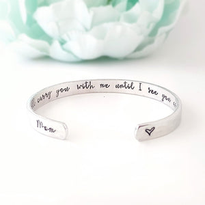 I will carry you bracelet, Personalized Bracelet for Loss of Loved One