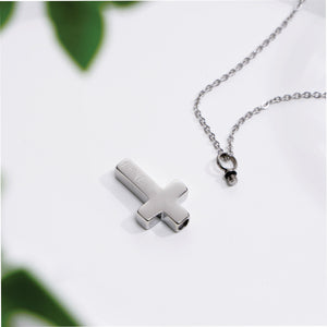 Engraved Name Personalized CROSS URN NECKLACE Cremation Jewelry