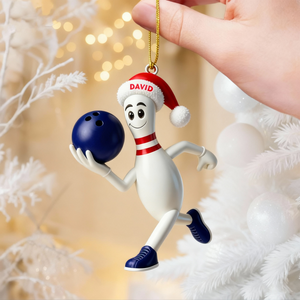 Personalized Running Bowling Ornament  Bowling Lover Christmas Gift