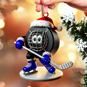 Personalized Name Ice Hockey Ornament Christmas Gift For Hockey Fans