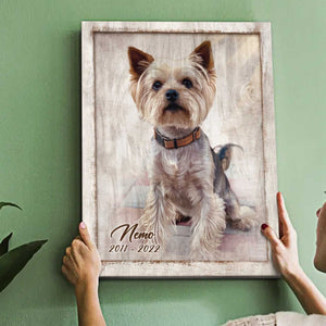 Custom Pet Portrait Painting, Dog Portrait From Photo, Personalized Canvas Poster, Memorial Gifts