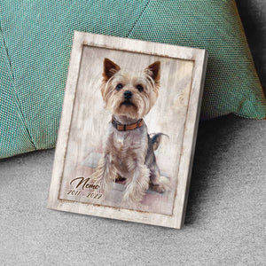 Custom Pet Portrait Painting, Dog Portrait From Photo, Personalized Canvas Poster, Memorial Gifts