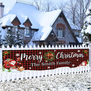 Merry Christmas - Personalized Xmas Door Banner
