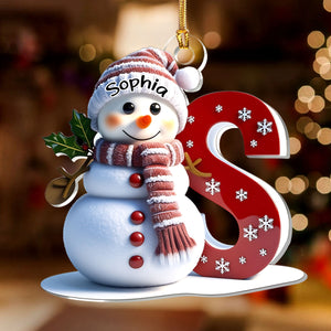 Snowman Letter - Personalized Acrylic Ornament