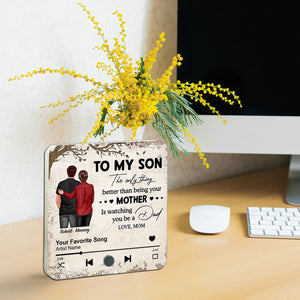 To My Son From Mom Dad Personalized Music Fridge Magnet, Heartfelt Father's Day Gift For Son