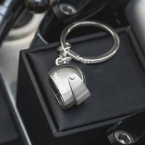 Personalized Name Motorcycle Helmet Keychain Gift for Biker