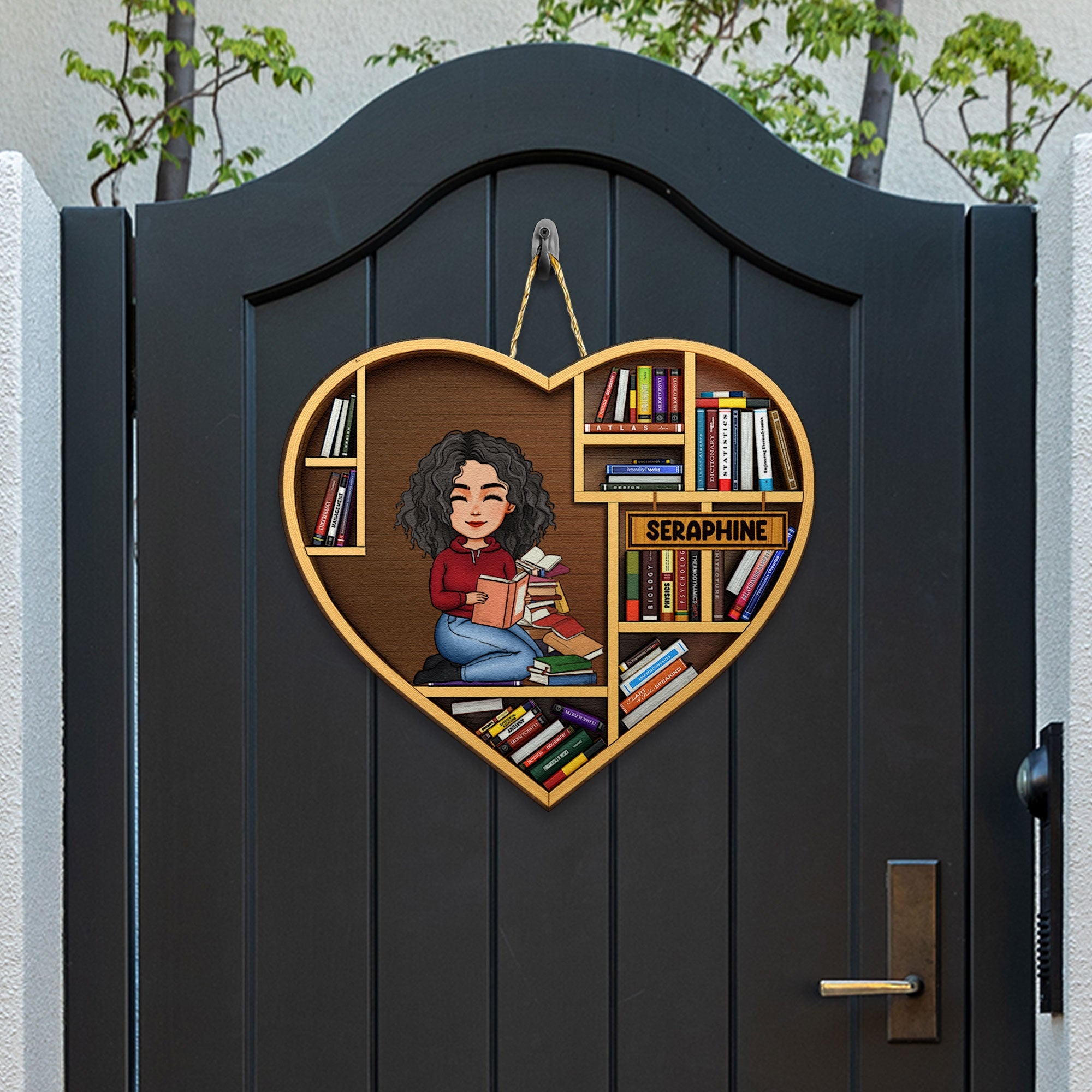 Personalized Custom Shaped Wood Sign For Book Lovers, Just A Girl Who Loves Books
