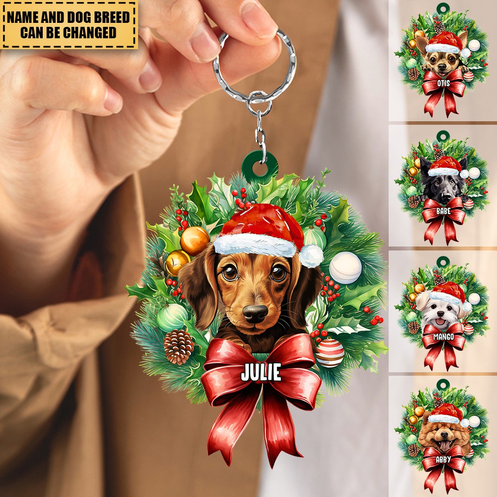 Personalized Christmas Gift For Dog Lovers Acrylic Keychain