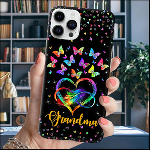 Personalized Colorful Rainbow Heart Infinity Grandma Mom Butterfly Kids Phone Case
