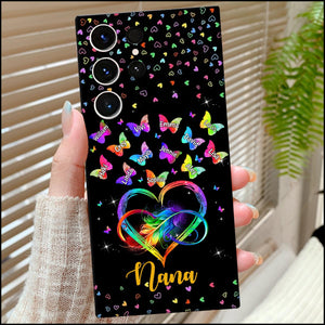 Personalized Colorful Rainbow Heart Infinity Grandma Mom Butterfly Kids Phone Case