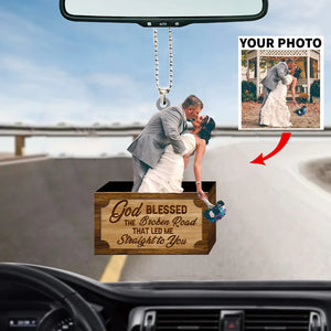 Personalized Photo Mica Ornament-God Blessed-Gift For Couple
