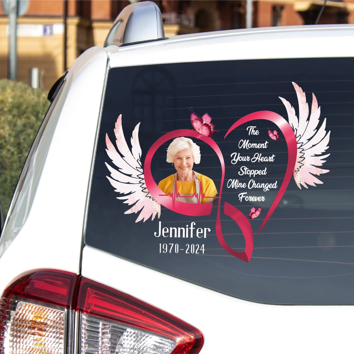 The Moment Your Heart Stopped Mine Changed Forever - Personalized Decal, Custom Photo