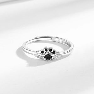 "Angel's Companion"-Paw Wing Ring My Four Legged Angel Is Always Near By