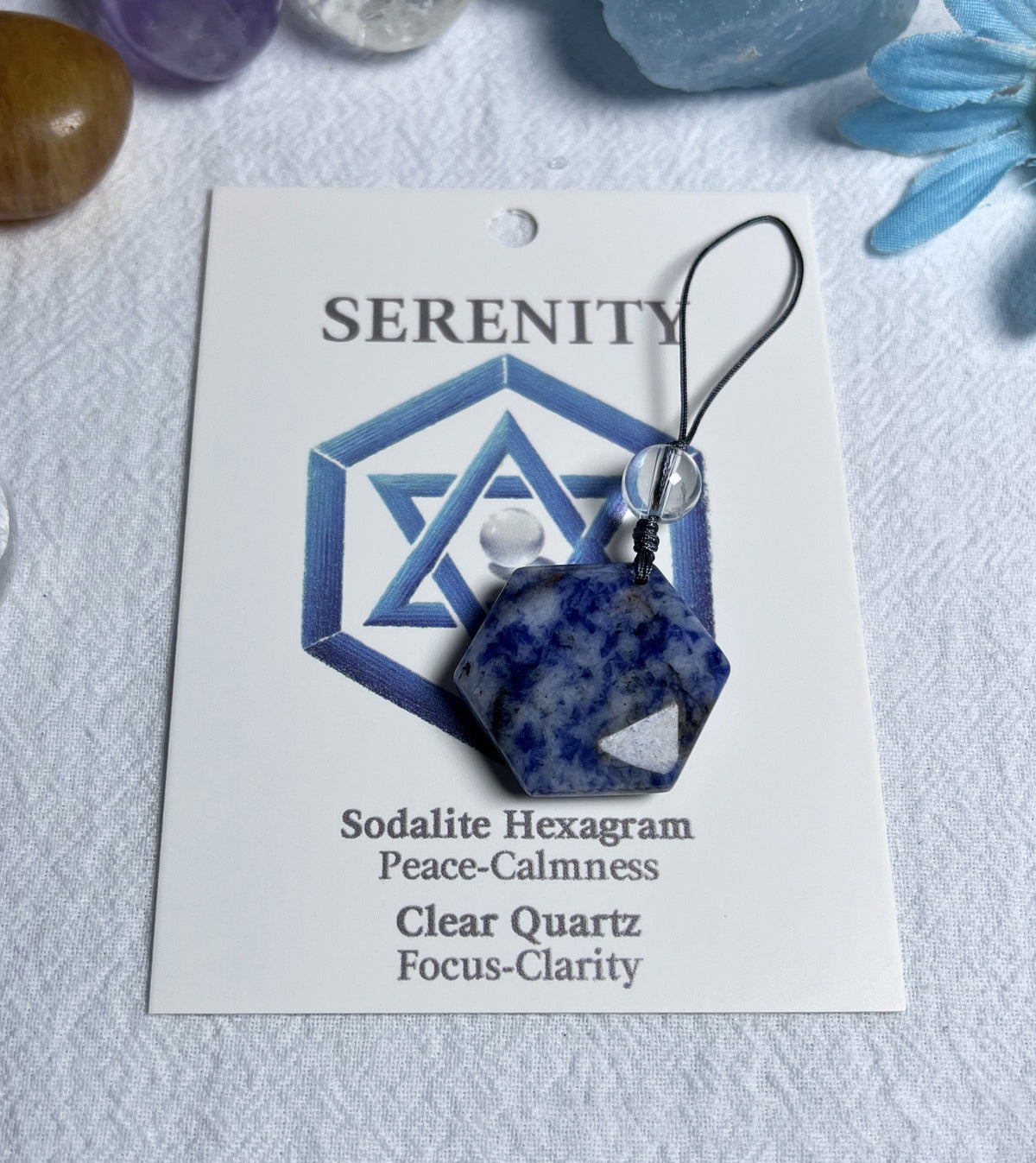 Natural crystal pendant-hexagon star crystal ornament