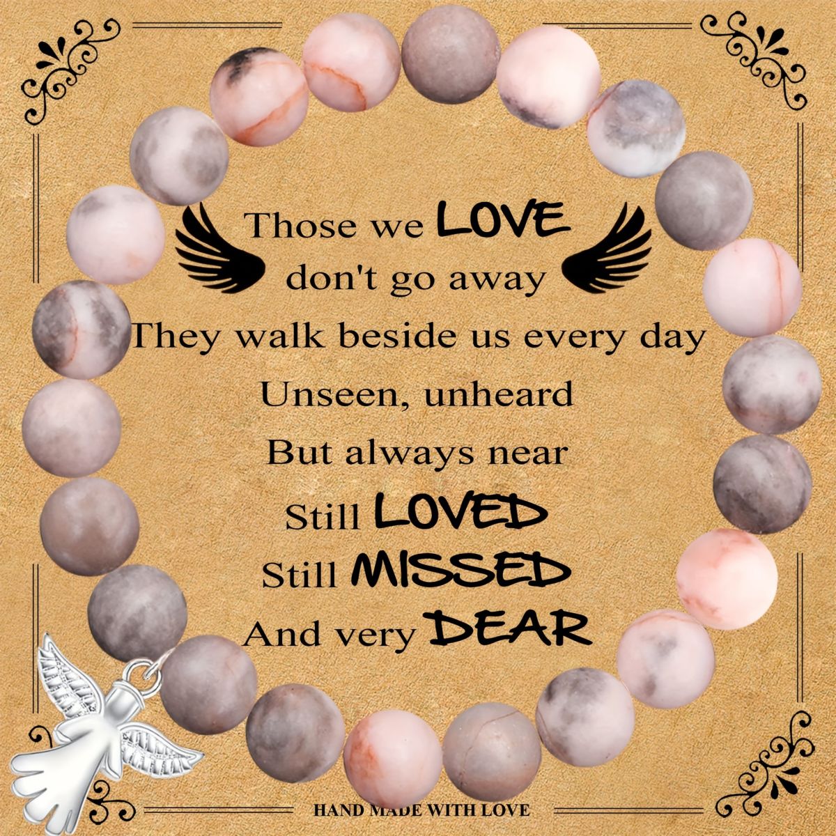 Guardian Angel Gift, Little Hug from Heaven Natural Stone Angel Bracelet