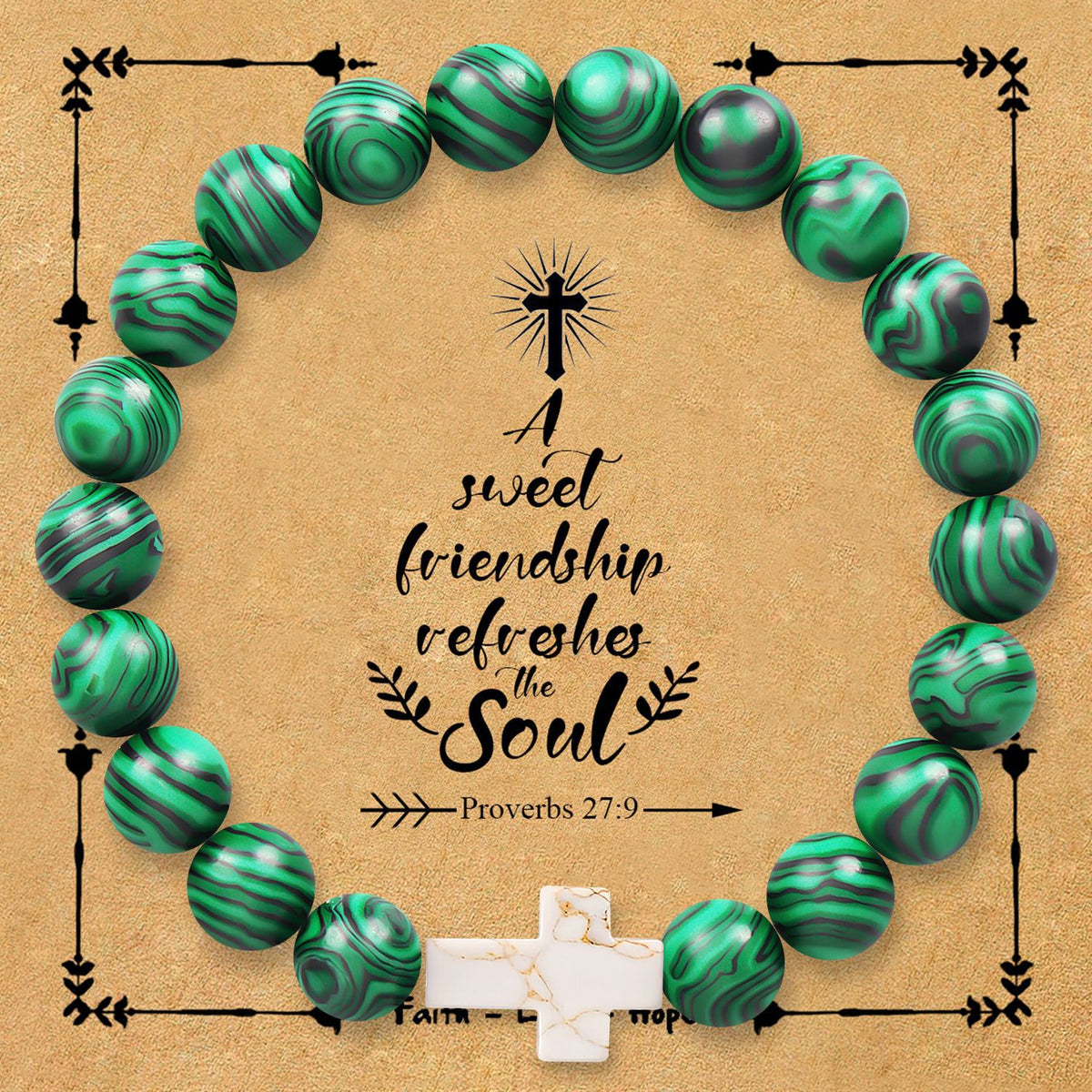 Natural stone cross bracelet