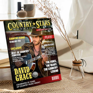 Personalized Country Stars Magazine Cover Canvas, Custom Country Stars Photo Canvas, Cool Gift For Music Lover