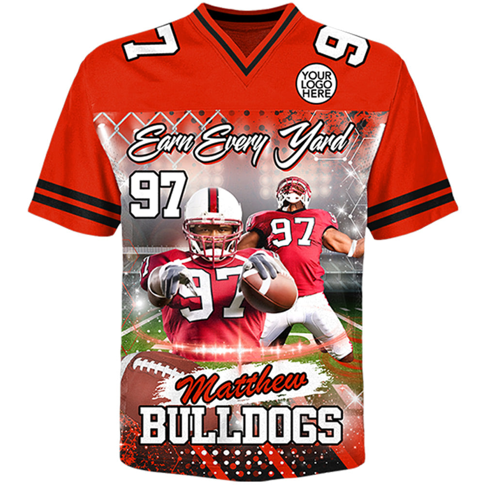 Custom Photo Football Game Day Football Jersey Gift For Football Lovers - Personalized Gift For Football Player